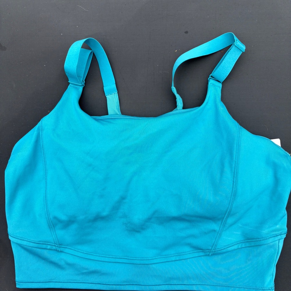 All In Motion Womens XL Mesh-Back Longline Sports Bra Turquoise Green LZYKM NWT